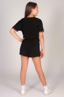 Stripe Rib Shorts -Pineapple girls black stripe rib shorts 04