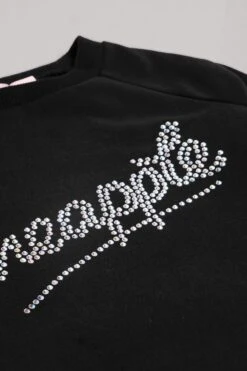 Stud Logo Longline Sweat Top -Pineapple girls black stud logo longline sweat top 05 0eb141a2 0841 4513 a402 a56676b71b2a