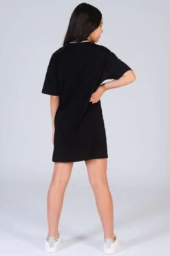 Stripe T-Shirt Dress -Pineapple girls black t shitrt dress with white stripe DR0022CA1 04