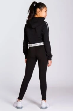 Tape Crop Hoodie -Pineapple girls black tape crop hoodie 04