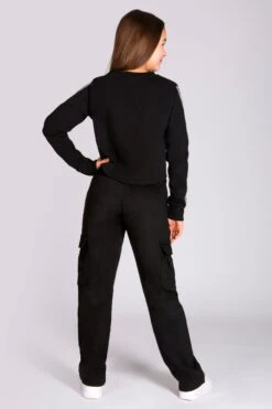 Tape Crop Sweater -Pineapple girls black tape crop sweater 05