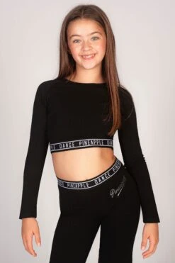 Tape Long Sleeve Crop Top