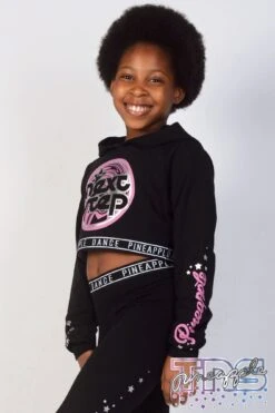 Pineapple -Pineapple girls black tns crop hoodie TH1622CA1 02