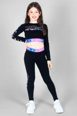 Pineapple X TNS Long Sleeve Crop Top -Pineapple girls black tns long sleeve crop top 03