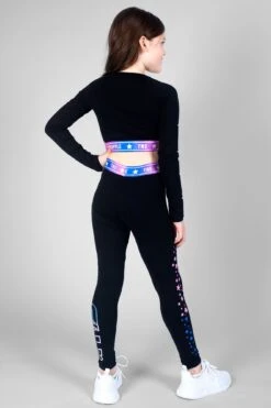 Pineapple X TNS Long Sleeve Crop Top -Pineapple girls black tns long sleeve crop top 05