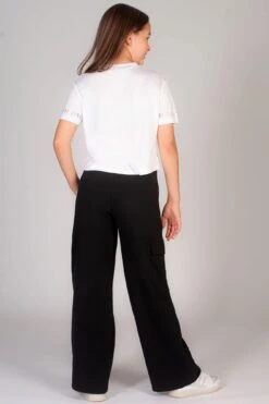 Wide Leg Cargo Joggers -Pineapple girls black wide leg cargo joggers 05