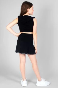 Zip Skater Skirt -Pineapple girls black zip skater skirt 04