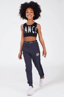 Mesh Slim Joggers -Pineapple girls charcoal mesh slim trackpant 03