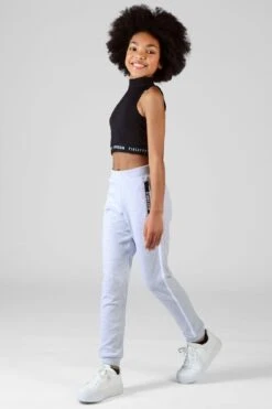 Stripe Joggers -Pineapple girls grey stripe jogger 03