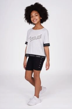 Heart Stud Cycling Shorts 6 Heart Stud Cycling Shorts -Pineapple girls heart stud black cycling shorts 3