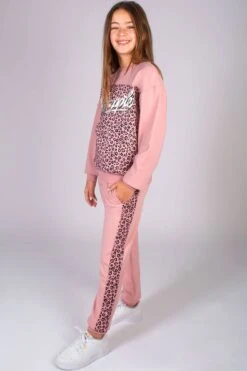 Leopard Logo Sweatshirt -Pineapple girls pink leopard logo sweatshirt tl1628cp5 03 982268cd 1765 46aa 9264 39b1a423a0e3