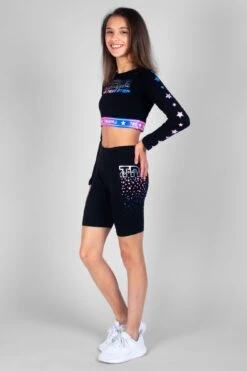 Pineapple X TNS Ombre Stars Cycling Shorts -Pineapple girls tns black ombre stars cycling shorts 03