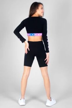 Pineapple X TNS Ombre Stars Cycling Shorts -Pineapple girls tns black ombre stars cycling shorts 04