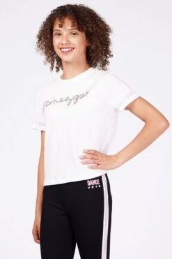 Script T-Shirt & Leggings Set -Pineapple girls white script t shirt black leggings set 03 1cb387c8 2a39 4fdd 9b63 1fefd3e3cec5