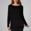 Mesh Hem Long Sleeve Top