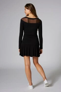 Mesh Long Sleeve Top -Pineapple mesh long sleeve top black TL15650A1 04