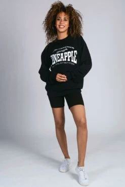 Pineapple Oversized Sweatshirt -Pineapple unisex black pineapple sweat top 03 c4ebbe13 54ef 4760 96b7 c6b9870e14db