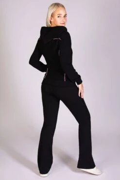 Leopard Stripe Zip Hoodie -Pineapple women black leopard stripe zip hoodie JH00360A1 042