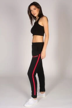 Pocket Joggers With Stripe -Pineapple women black stripe pocket joggers PT18740A1 03