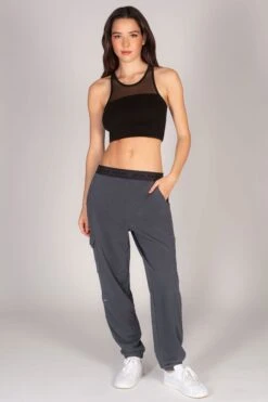 Combat Joggers -Pineapple women grey combat joggers PT17960A6 03