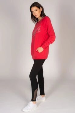 Diamante Oversized Sweater -Pineapple women red diamante oversized sweater 03
