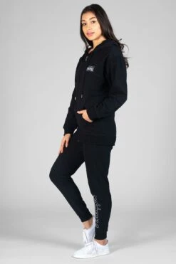 Badge Zip Hoodie -Pineapple womens black badge zip hoodie 04