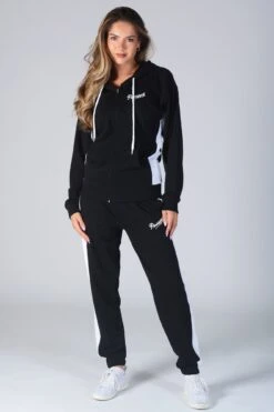 Contrast Panel Joggers -Pineapple womens black contrast panel jogger 03