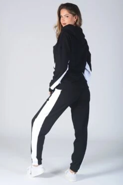 Contrast Panel Joggers -Pineapple womens black contrast panel jogger 05