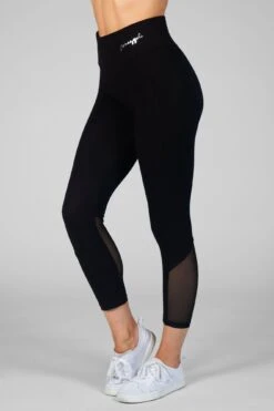 Mesh Panel Crop Leggings