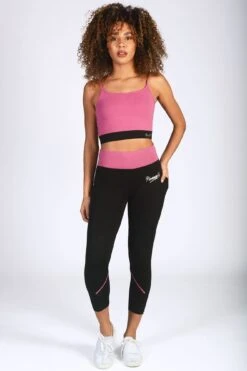 Crop Piping Pocket Leggings -Pineapple womens black crop piping pocket leggings pt18490a1 03 52889749285 o