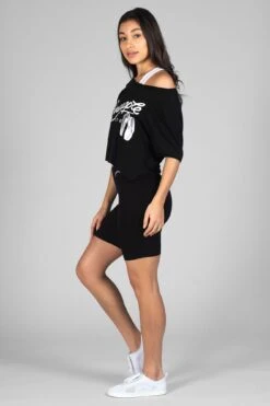 Cycling Shorts -Pineapple womens black cycling shorts 03