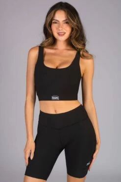 Cycling Shorts With Pocket -Pineapple womens black cycling shorts with pocket PS15790A1 03