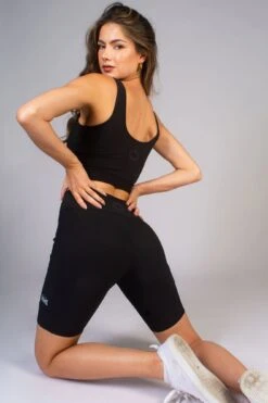 Cycling Shorts With Pocket -Pineapple womens black cycling shorts with pocket PS15790A1 09