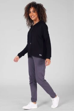 Dip Hem Hoodie -Pineapple womens black dip hem hoodie 04 027dc627 3c8e 4c60 8703 a574bb874657