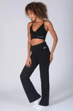 Fold Down Waist Jersey Trousers -Pineapple womens black fold down waist jersey trousers 03 7ada100a 00a6 4348 908b 45728c8ac377