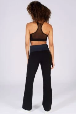 Fold Waistband Jersey Trousers -Pineapple womens black fold waistban jersey trousers PT18520A1 04