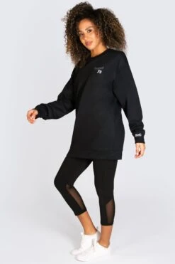 Logo Longline Sweatshirt -Pineapple womens black longline logo sweatshirt 03 219c043b 39e9 4a9b b09d ca2536591b6d