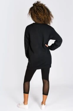 Logo Longline Sweatshirt -Pineapple womens black longline logo sweatshirt 04 84df9e63 bf79 4677 804f bc62e7b3a90c