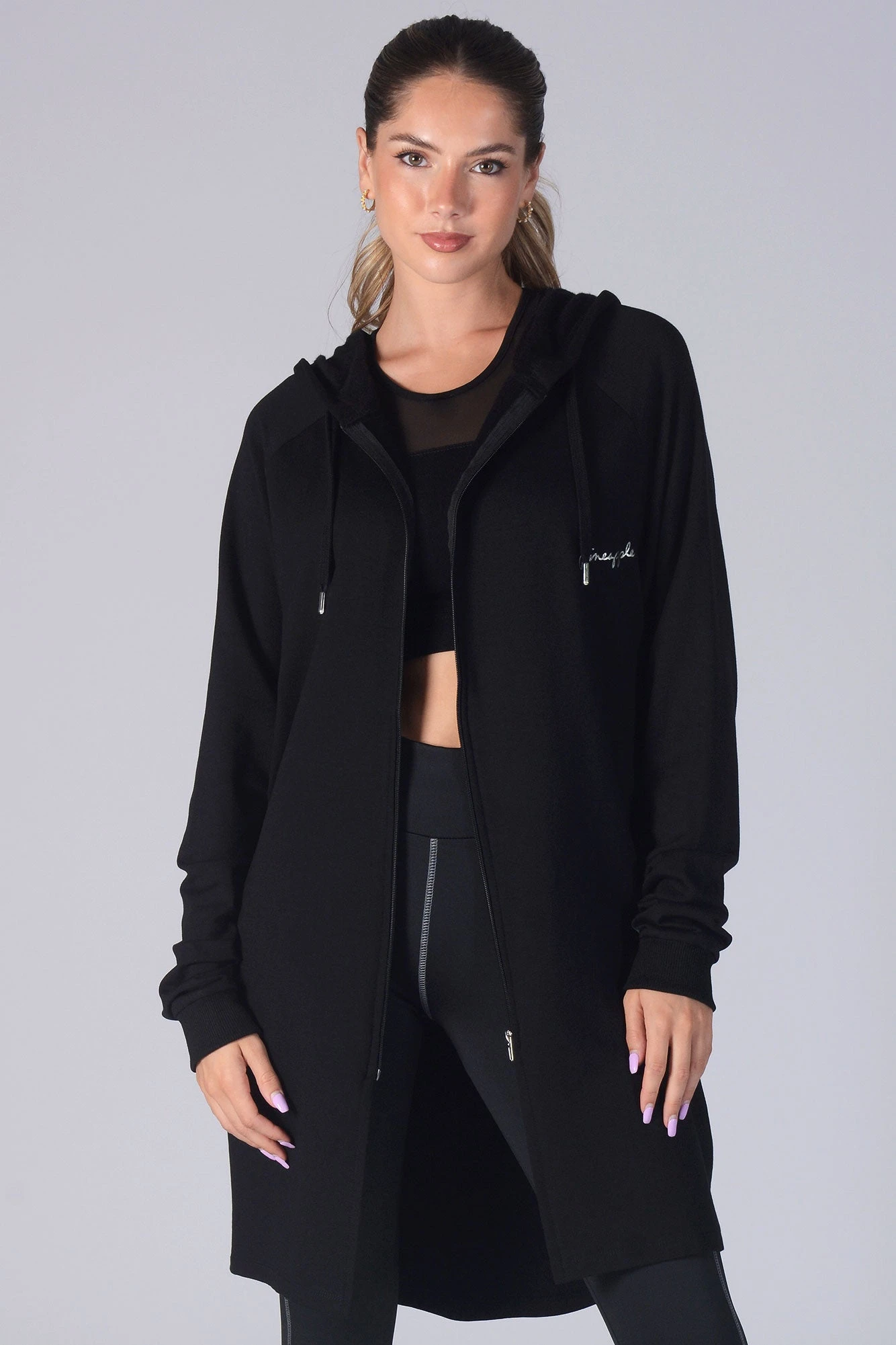 Longline Zip Hoodie 1 Longline Zip Hoodie