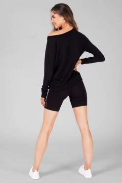 Long Sleeve Script Jumper -Pineapple womens black ls jumper 05 67db3f35 d9de 4317 ab69 88e3a3ac7ea1