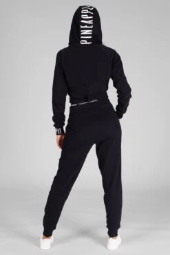 Midi Badge Hoodie -Pineapple womens black midi badge hoodie 06