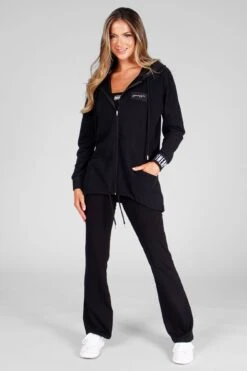 Parker Style Longline Zip Hoodie 7 Parker Style Longline Zip Hoodie -Pineapple womens black parker zip jacket 03