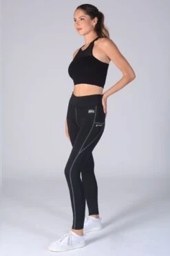 Pocket Leggings -Pineapple womens black pocket leggings 03 bd7258d5 a8ba 4b78 af36 218f10f12e11