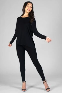 Script Long Sleeve Top 7 Script Long Sleeve Top -Pineapple womens black script ls t shirt 03