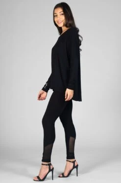 Script Long Sleeve Top 8 Script Long Sleeve Top -Pineapple womens black script ls t shirt 04