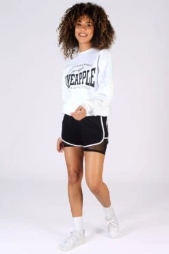 2 In 1 Running Shorts 6 2 In 1 Running Shorts -Pineapple womens black two in one running shorts PS15780A1 03