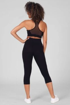 Wide Band Crop Leggings -Pineapple womens black wide band crop leggings 04 892a2843 dd85 4dc6 92a1 3f6ba587893c