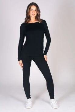 Reversible Wrap Long Sleeve Jersey Top -Pineapple womens black wrap long sleeve jersey top 05 289d469f 12e7 4933 9c87 eab721271ee0