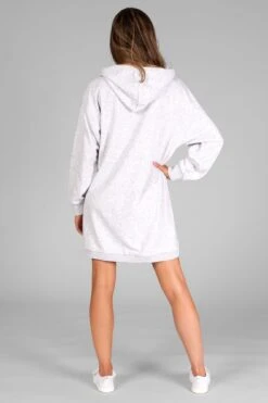 Hoodie Sweat Dress -Pineapple womens grey hoodie sweat dress 03