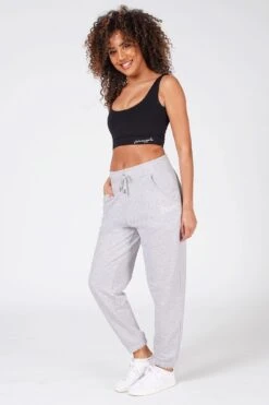 Pocket Logo Oversized Joggers -Pineapple womens grey oversized pocket jogger 03